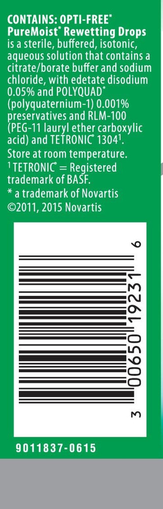 Opti-Free Puremoist Rewetting Drops, 12ml