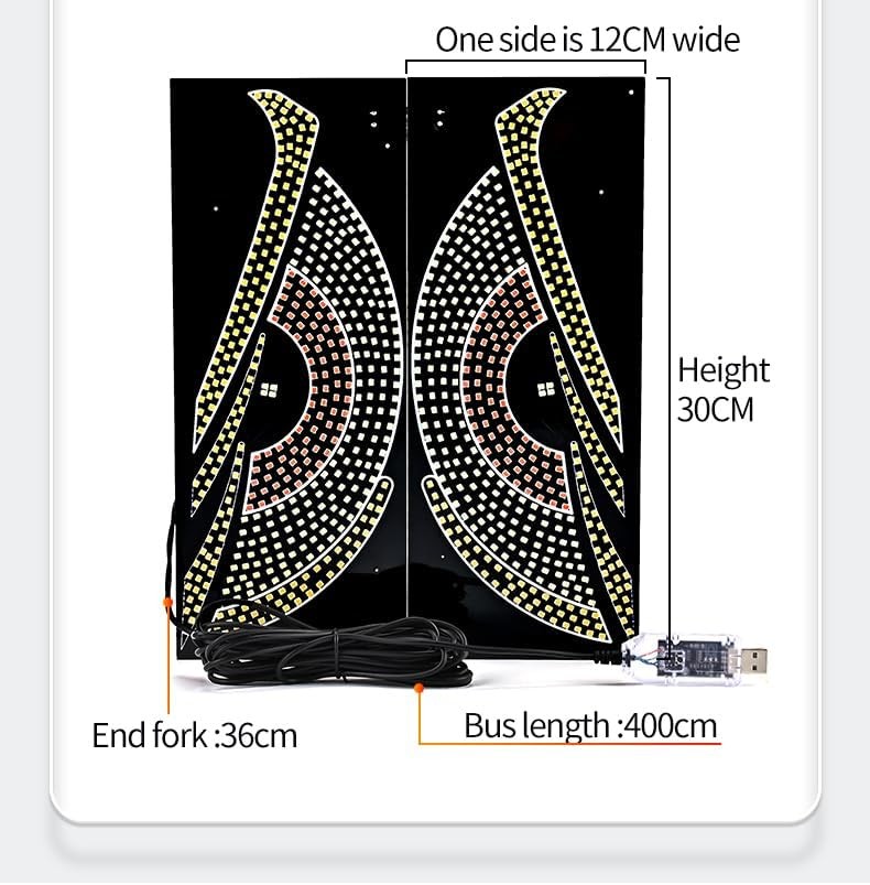 2X Devil Eyes Light for Car- LED Display Screen DIY Truck Windshield Eyes Lights