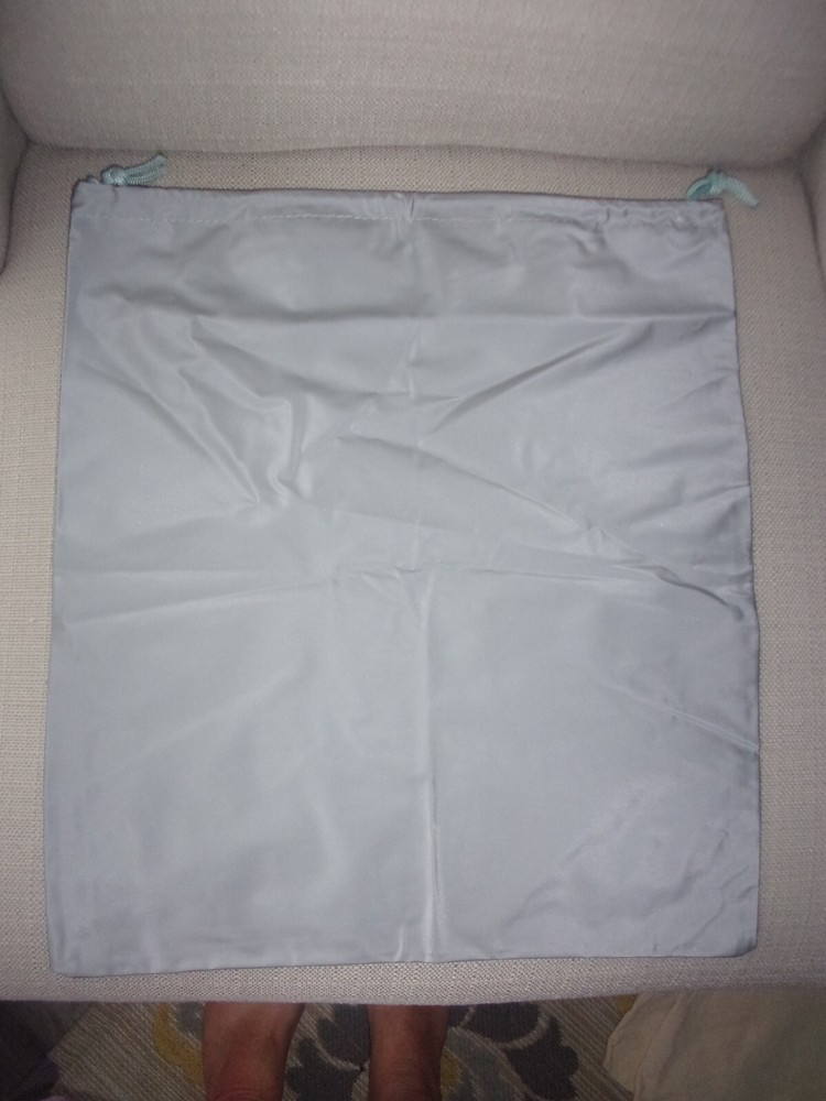 PRADA Drawstring Dust Storage Bag. Vinyl Gray - 13" x 15" New