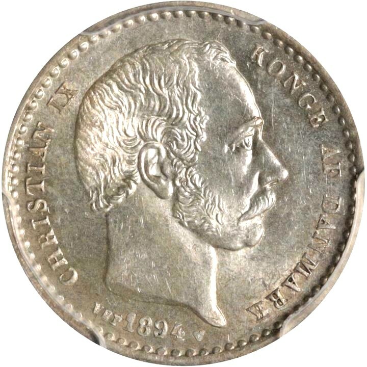 1894 VBP Denmark 25 Ore, PCGS MS 64