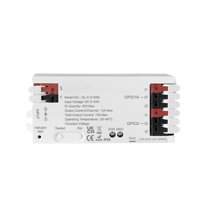 Smart LED Controller for ESP32 with Up to 15A Output and Wide Voltage Range
