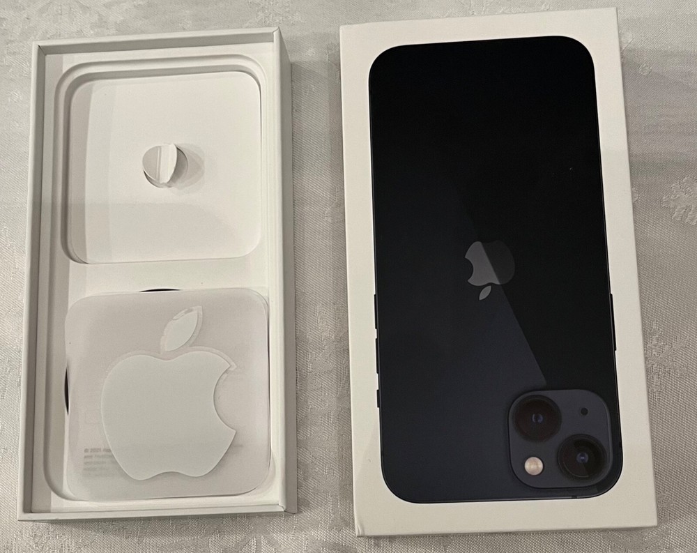 iPhone 13 EMPTY box With Packaging and Decal - Midnight