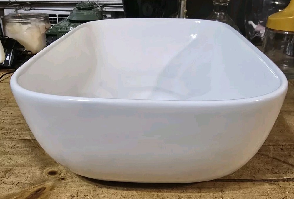 Beautiful Rectangular Porcelain Wash Basin 14"LengthX9.75"WidthX4.75"Depth