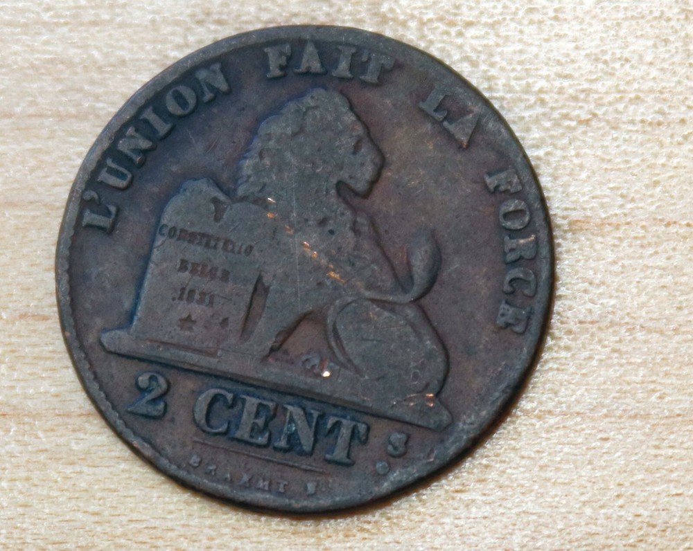 1859 Belgium 2 Centimes Leopold I