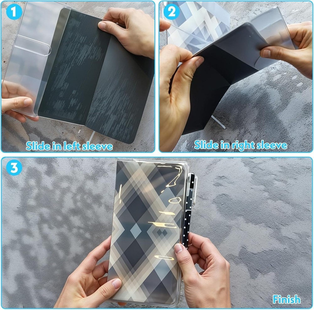2-Pack Transparent PVC Book Covers for Notebooks & Planners