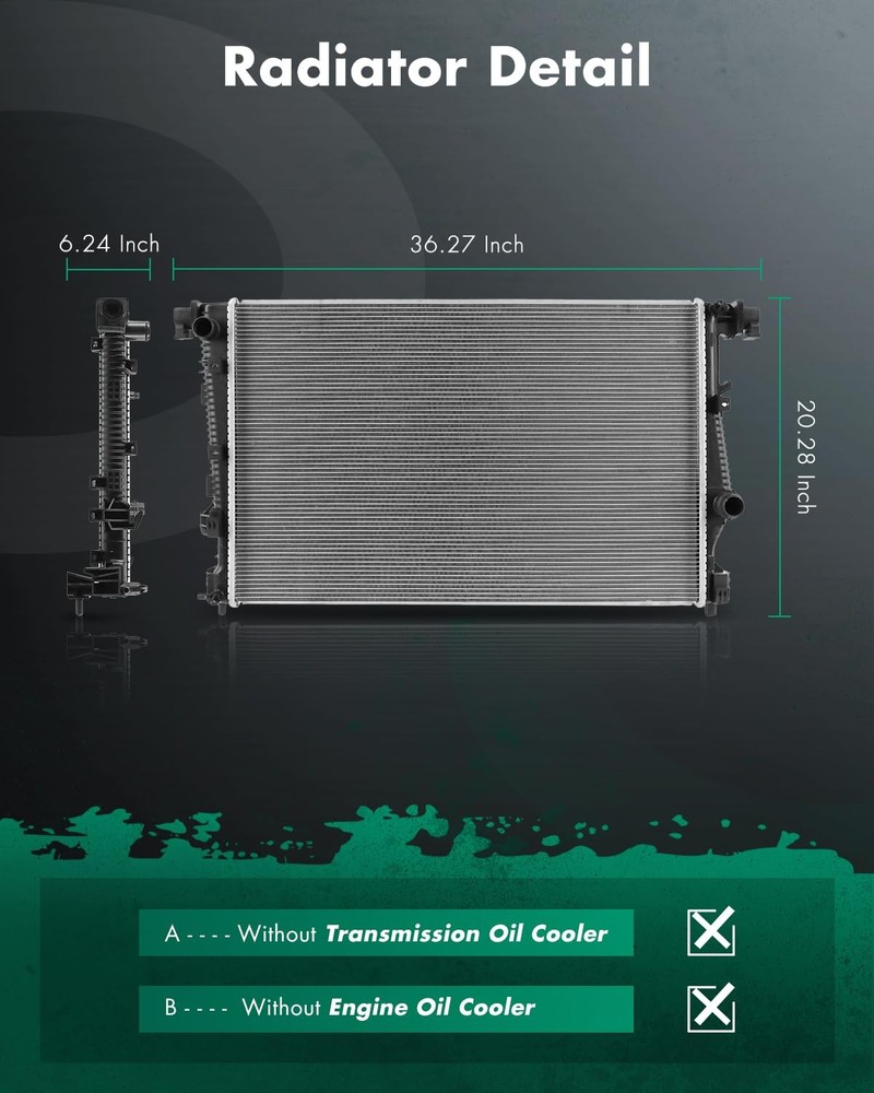 Engine Coolant Radiator for 2.4L 3.2L 2014-2018 Replacement 13401