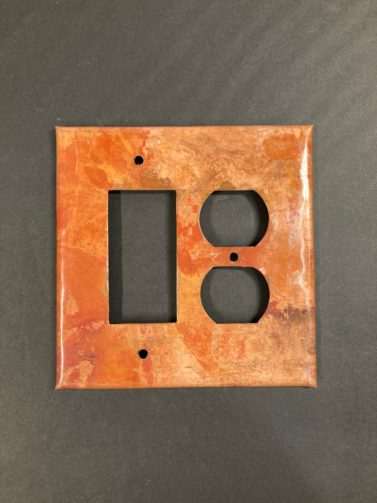 Handmade in Mexico Mottled Metal Switch Plate Cover - Decora with Duplex #907-G