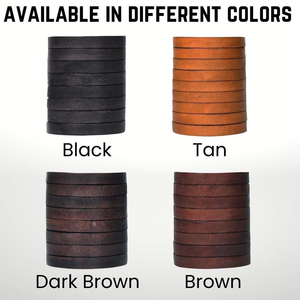 Flat Genuine Leather Cord String Full Grain 3 MM, Dark Brown Distressed