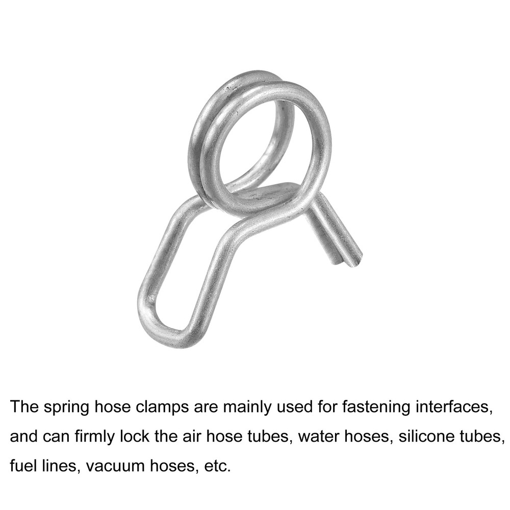 20Pcs 5.5mm Spring Clips Spring Hose Clamp DIY Double Wire