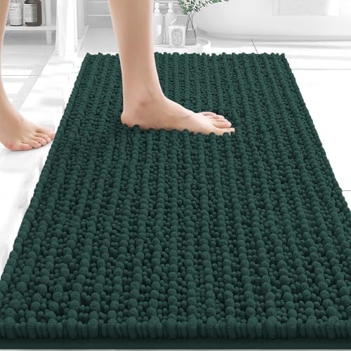 Bathroom Rug Mat 30x20, Thick Soft and 30" x 20" Rectangular Blackish Green