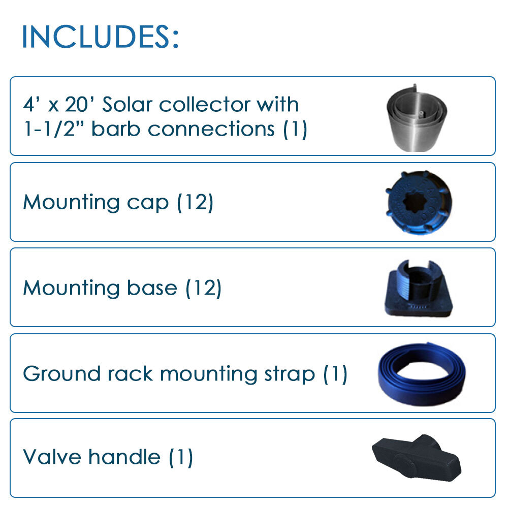Puri Tech Bulldog Solar Heating System for Above-Ground Pools 4 ft x 20 ft Panel