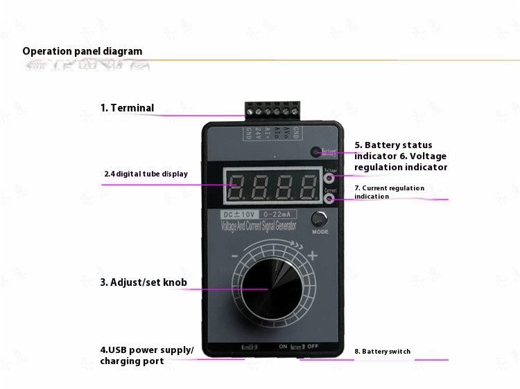High Precision Handheld Voltage 0-5V10V+Current 0-4-20mA Signal Generator Source