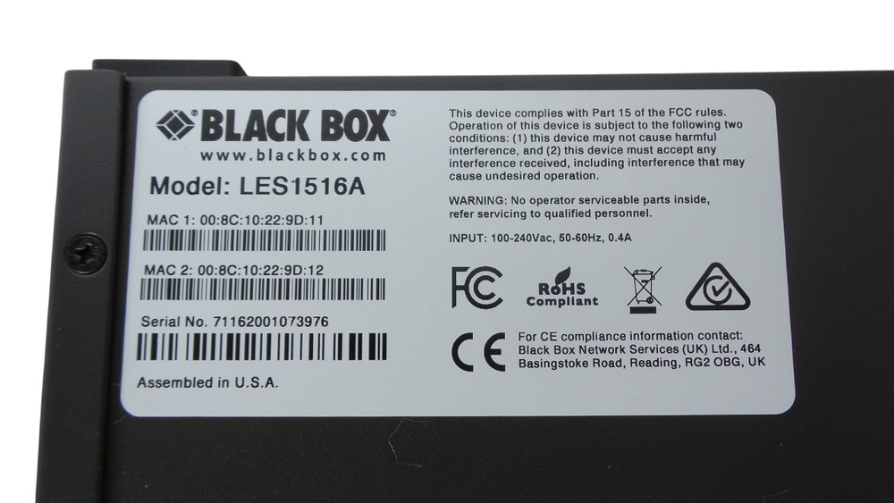 Black Box LES1516A Console Server 16 Port - Free Shipping