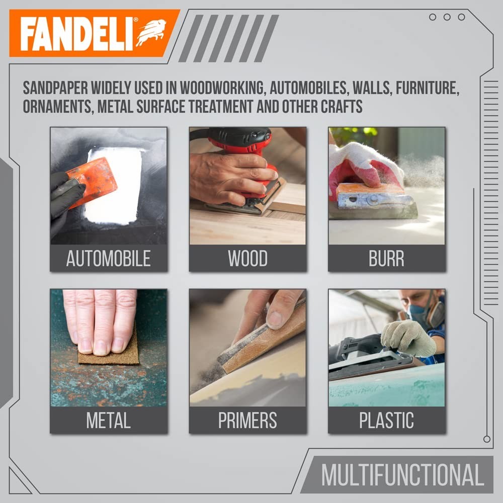 Multi-Purpose Sandpaper - 100 Grit, 50 Sheets