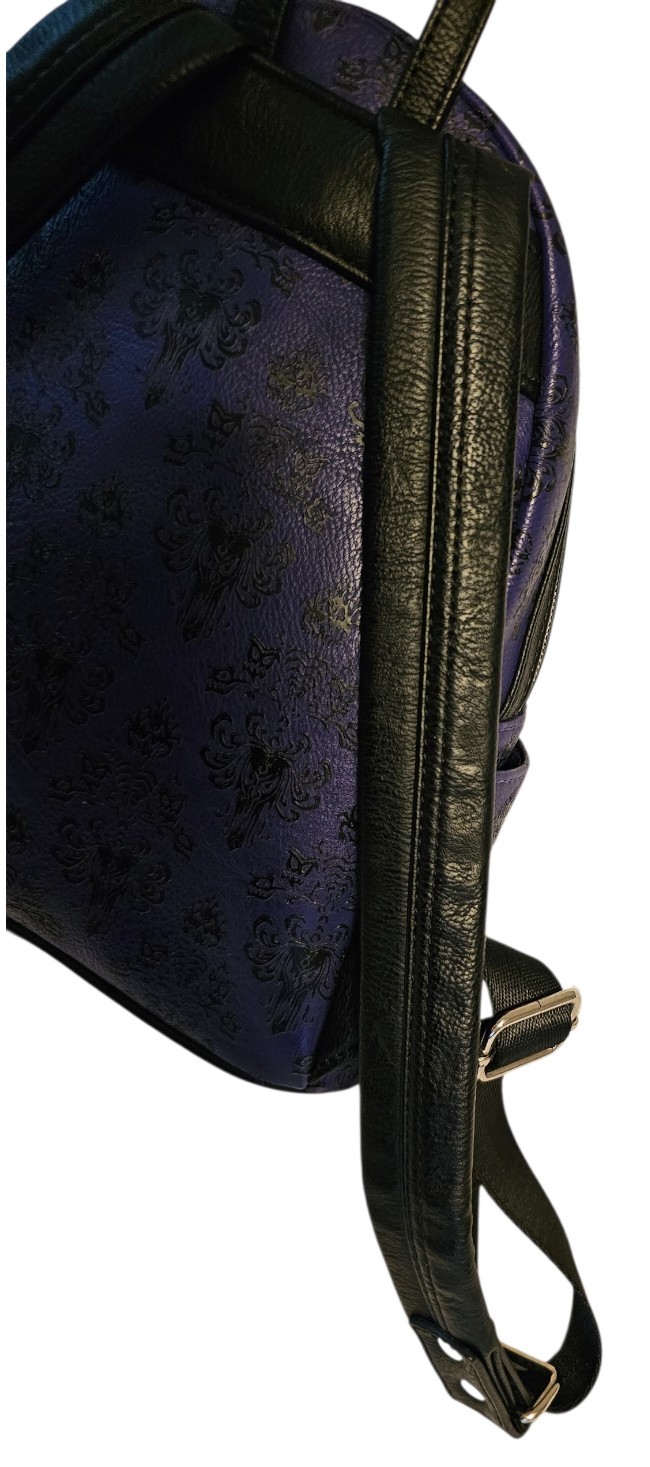 Loungefly Disney Parks Haunted Mansion Purple Wallpaper Mini Backpack ❤️ Logo