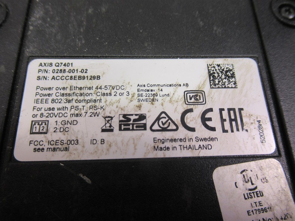 Axis Communications Q7401 Video Encoder 0288-001-02 IP-based Video Surveillance