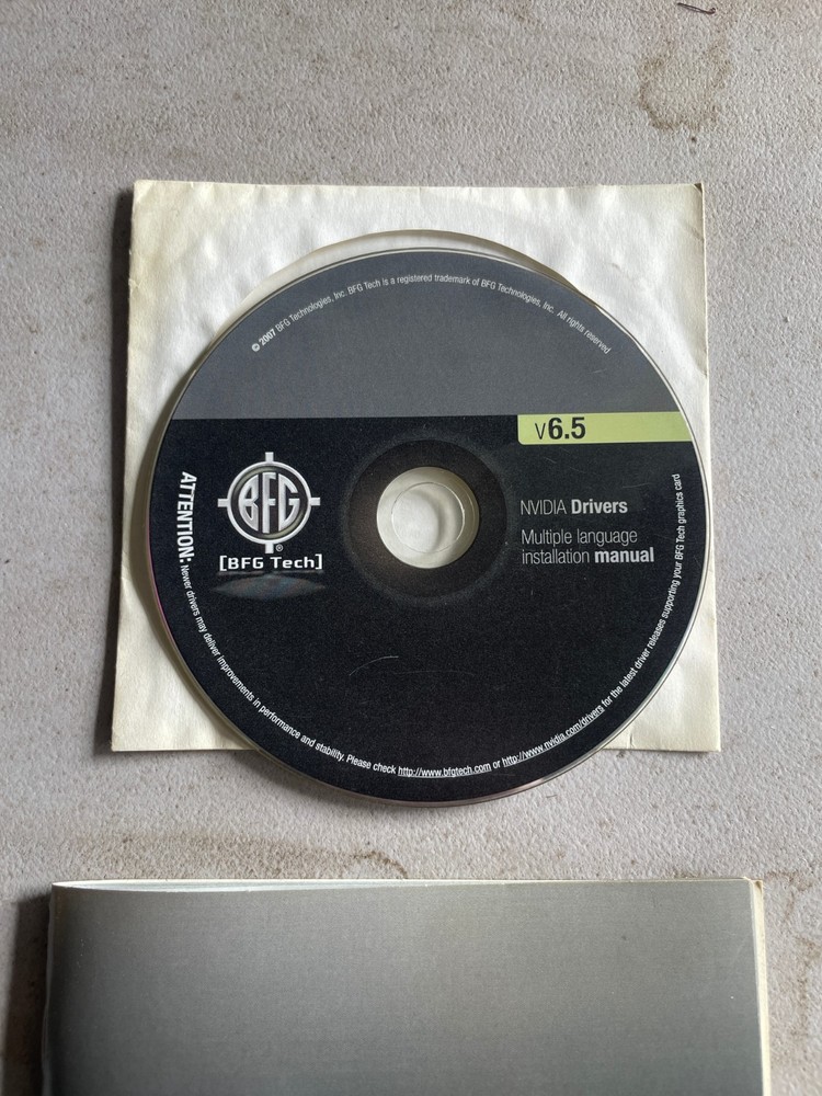 Geforce BFG V 6.5 Manual And CD