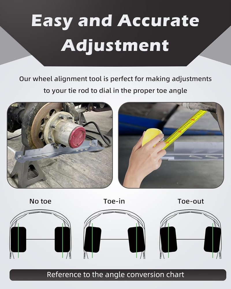 Sturdy Silver Toe Alignment Plates - Quick Alignment Tool with 2 Tape Measures