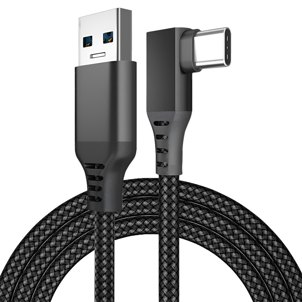 VR Link Cable USB to USB-C 90 Degree Type-C Nylon Braided Cable - 16ft