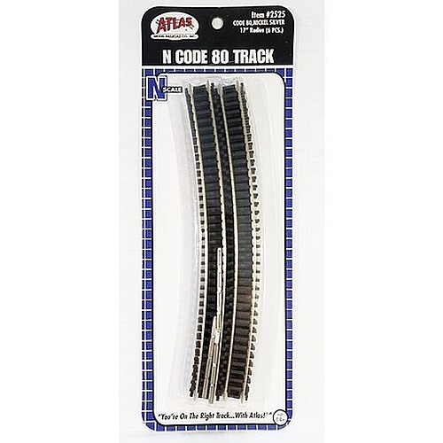 Atlas N Code 80 17'Radius Curve - #2525