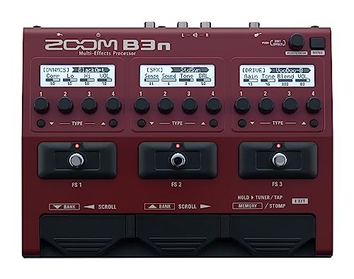 Zoom B3n Bass Guitar Multi-Effects Processor Pedal, With 60+ Built-in effects,