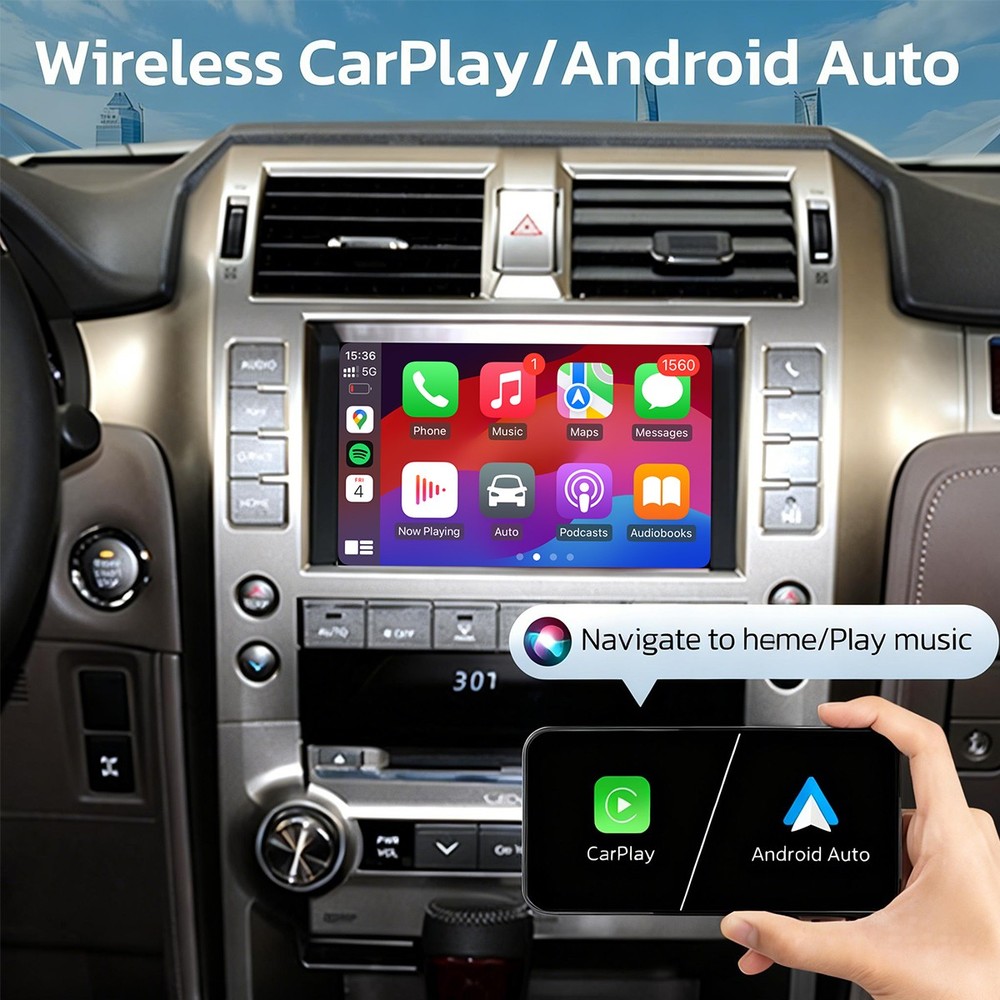 Wireless CarPlay Android Auto Retrofit Kit Decoder Box for Lexus GX460 2014-2021