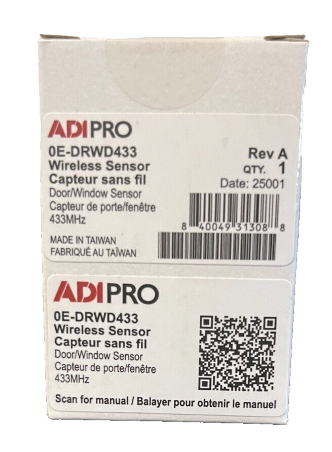 Brand New ADI PRO DRWD433 Wireless Door/Window Mini Sensor DSC EV-DW4975, Magnet