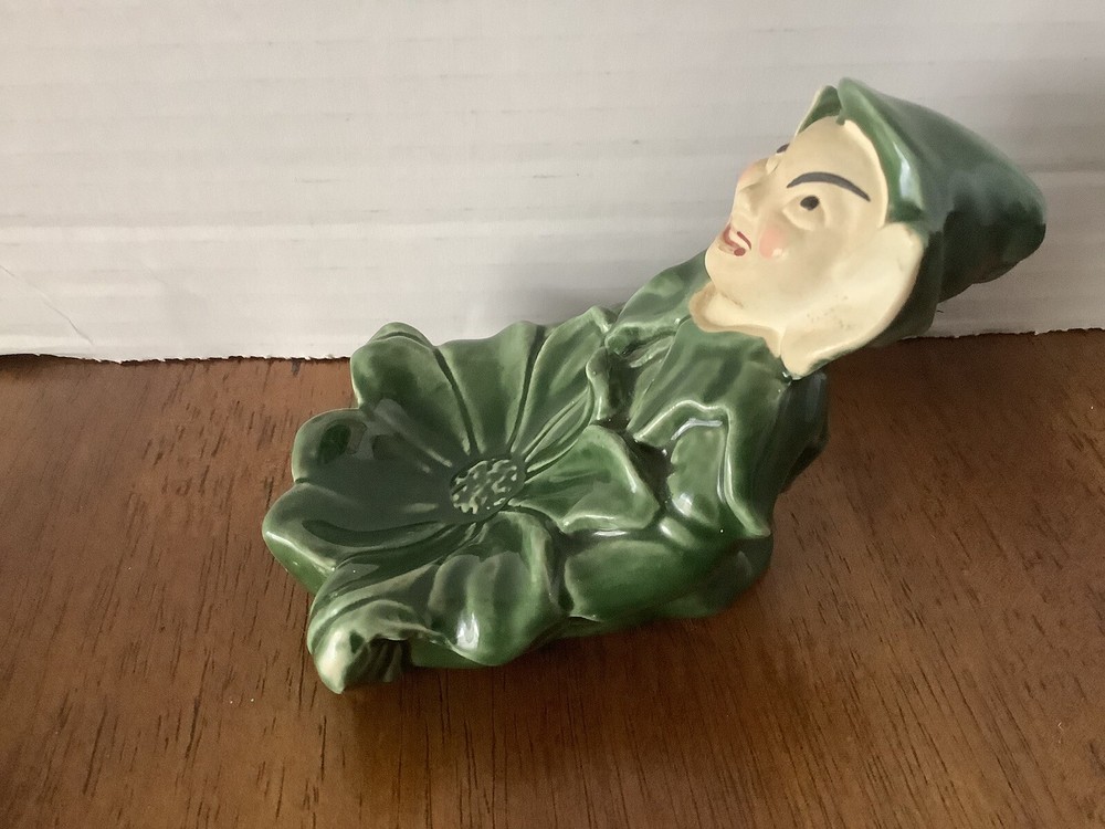 Vintage? Green Elf Pixie Nick/Knack Holder FIGURE