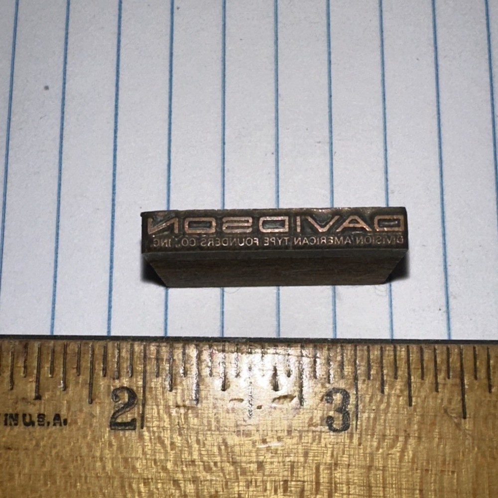 Print Block “ DAVIDSON American Type Founders Co.”