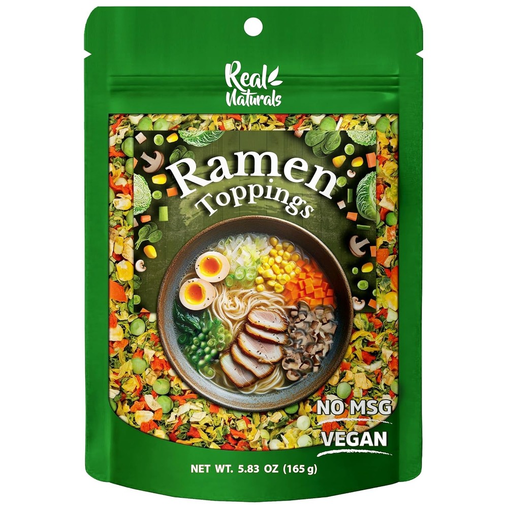 Dried ramen toppings. Dehydrated vegetables for topper include...