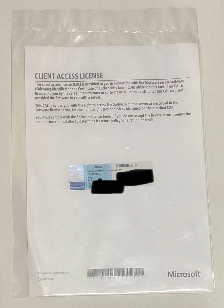 Microsoft Dell Windows Server 2019 CAL License 10 Users New OEM