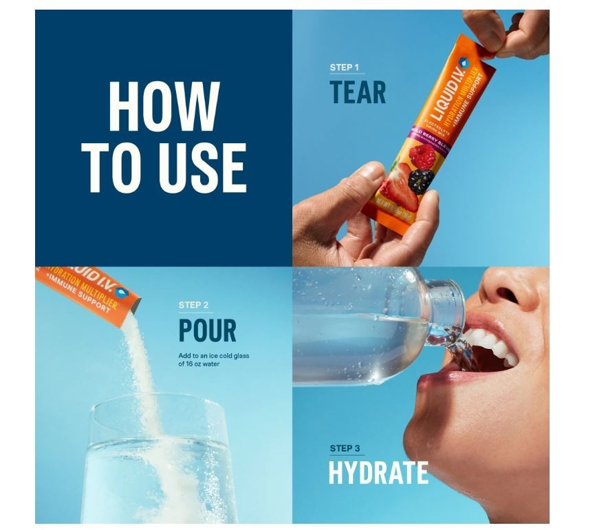 Liquid I.V.® Tangerine Hydration Multiplier® +Immune Support Powdered Electrolyt