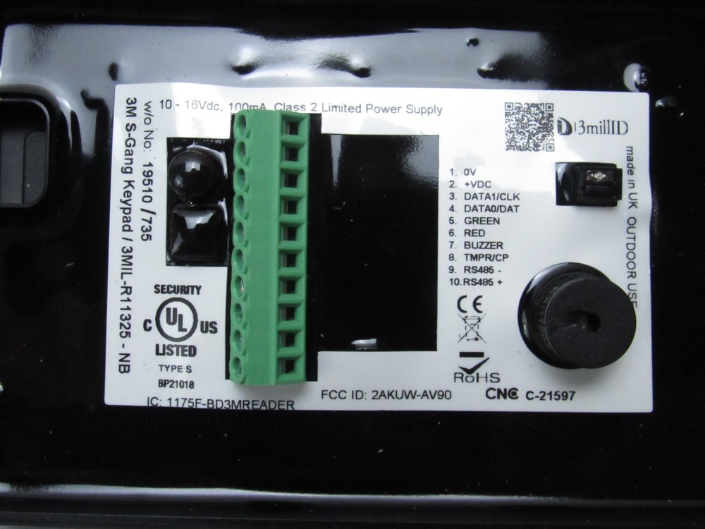 3millID 3MIL-R11325-NB Mobile Reader US Single Gang Keypad Multi-Tech [CTOKC]
