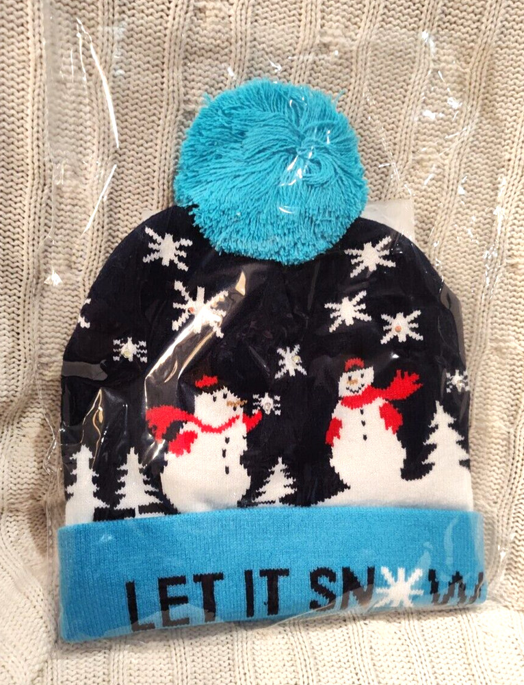 Festive Light Up LED Let It Snow Hat, with 3 Different Flash Modes