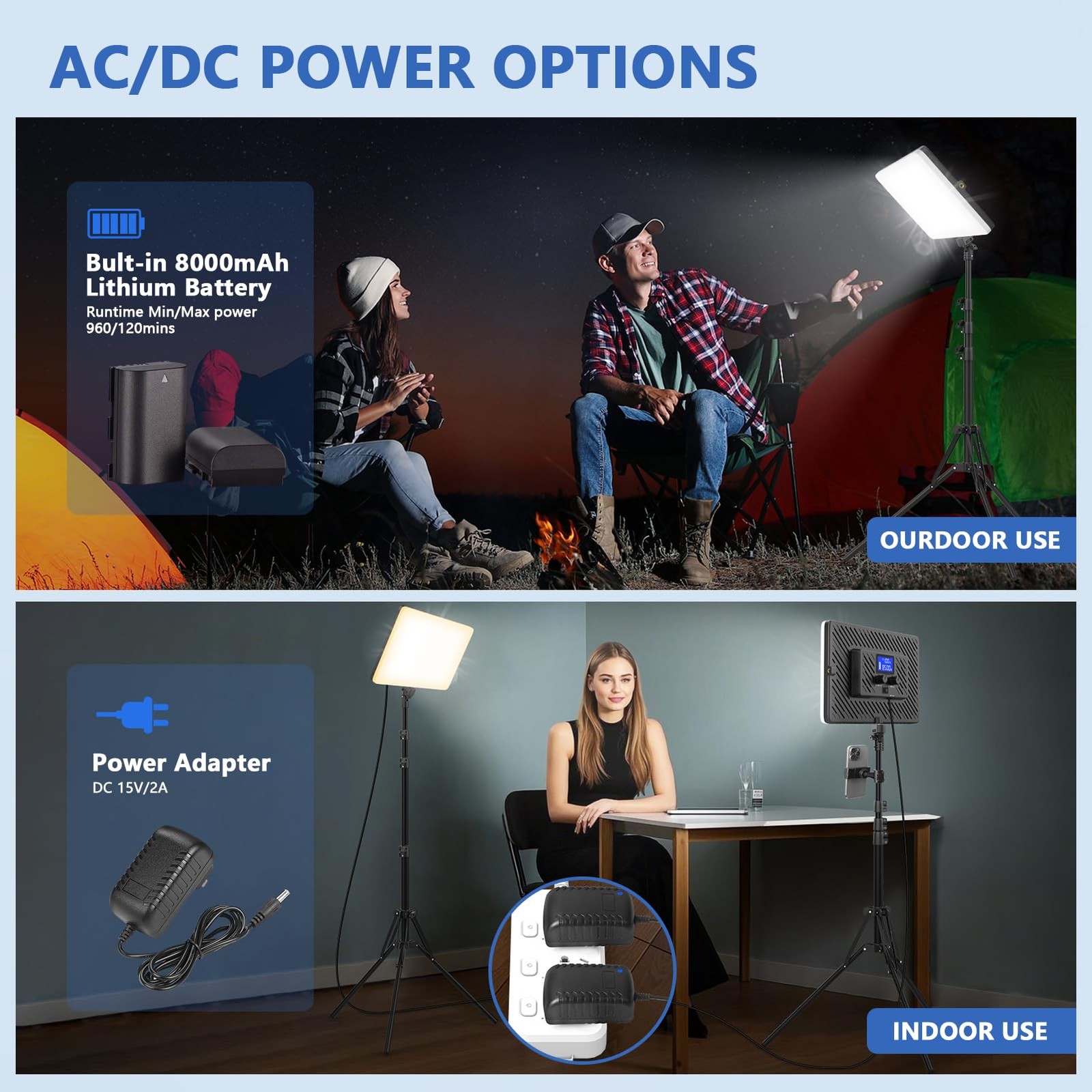 Led Video Light Panel Lighting Kit, 2-Pack Bi-Color Photography Lighting with...