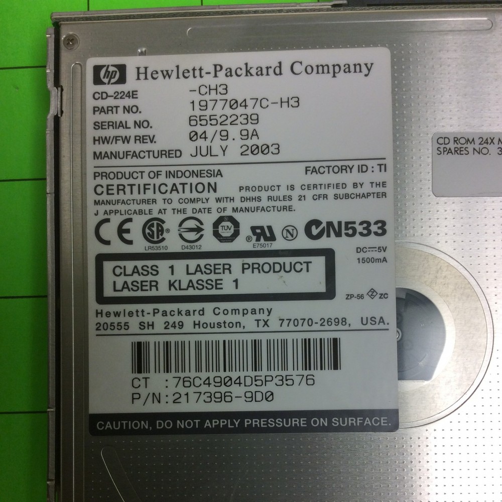 CD-224E 1977047C-H3 Optical Disc Drive