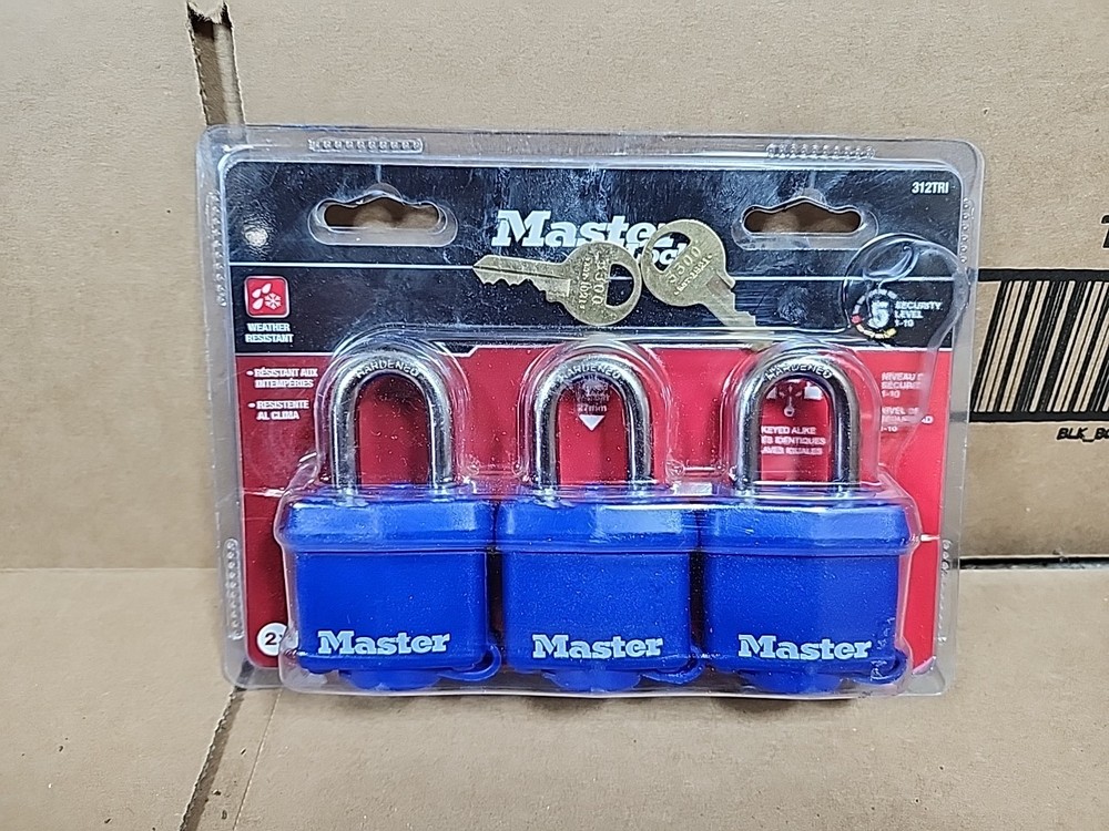 Master Lock 312TRI Weatherproof Padlock 3 Pack
