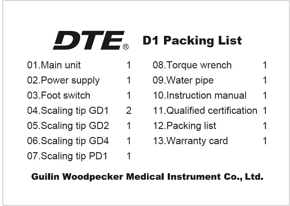 Original Woodpecker DTE D1 Dental Ultrasonic Scaler Satelec Cavitron 110V