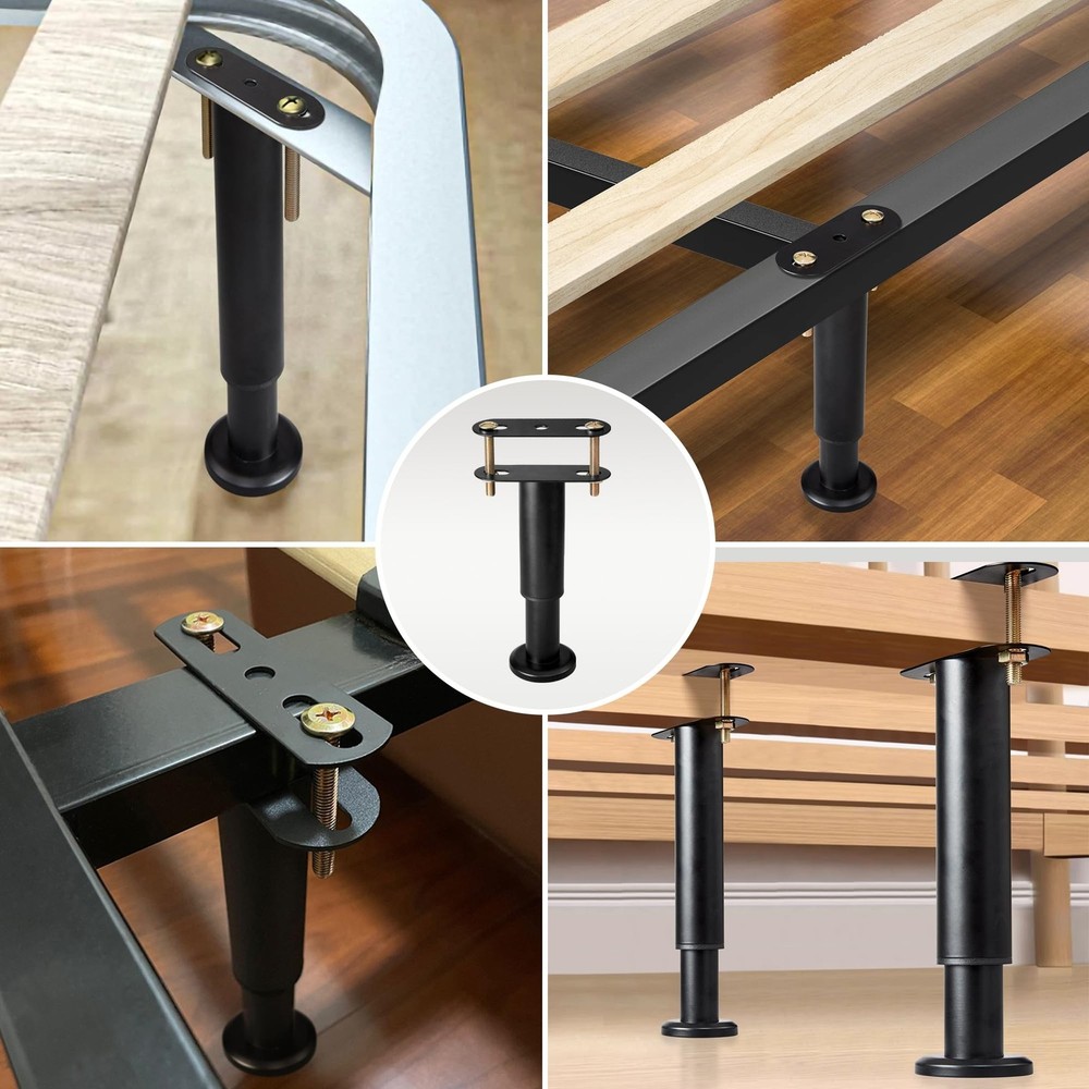 Adjustable Height Bed Frame Center Support Legs Replacement with Wider Base,B...