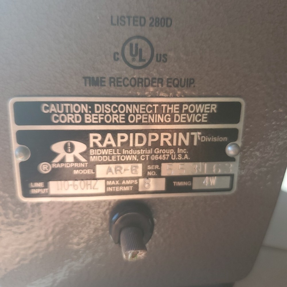 Lock And Key For Rapidprint AR-E Time Stamp Machine