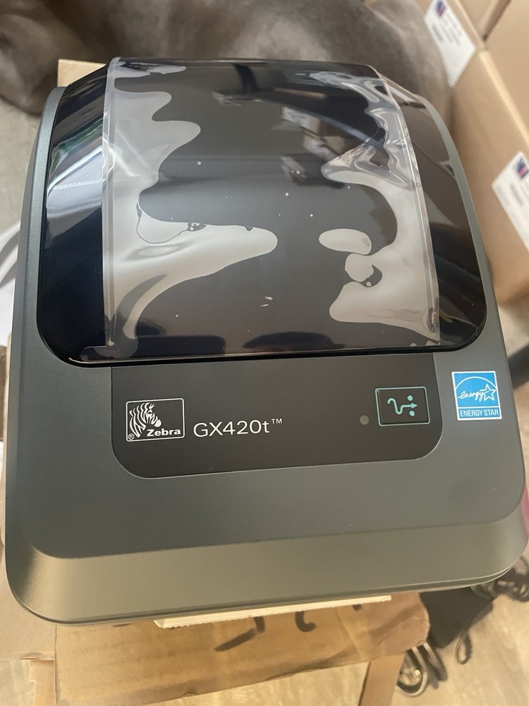 Zebra GX420t Thermal Label Printer with Power Cable & Software CD