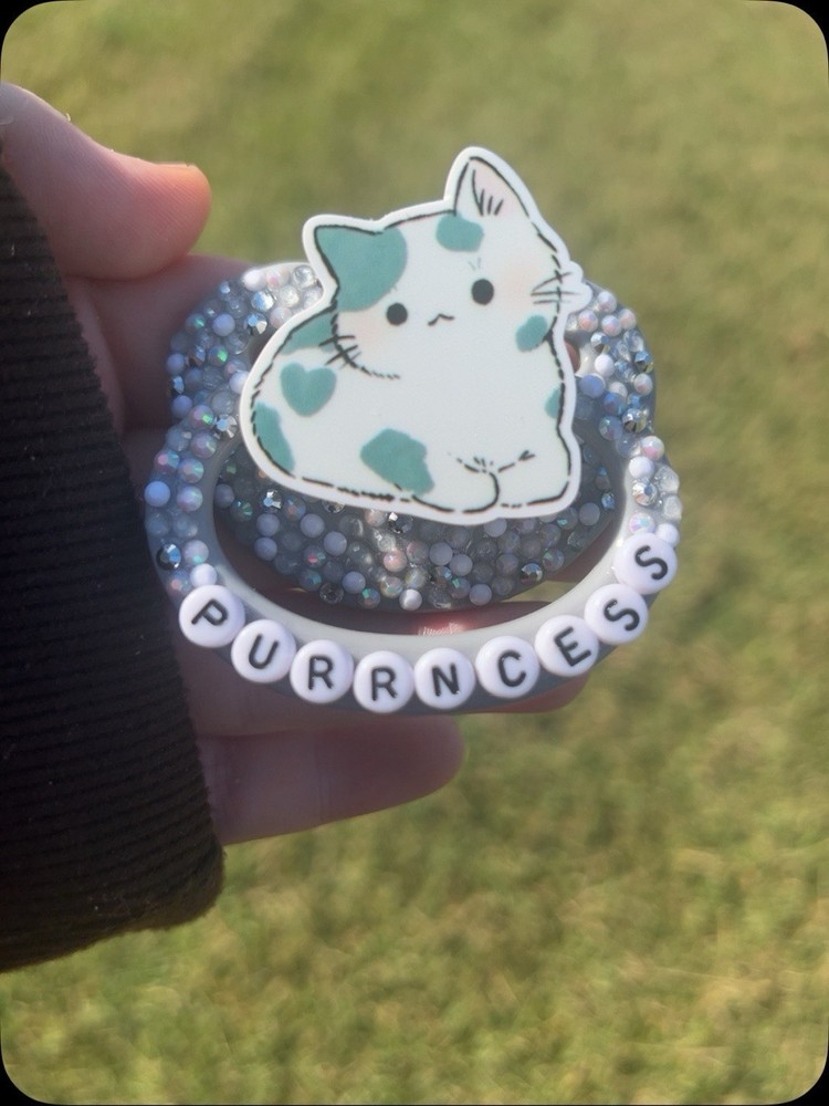 Purrncess Cartoon Cat deco paci
