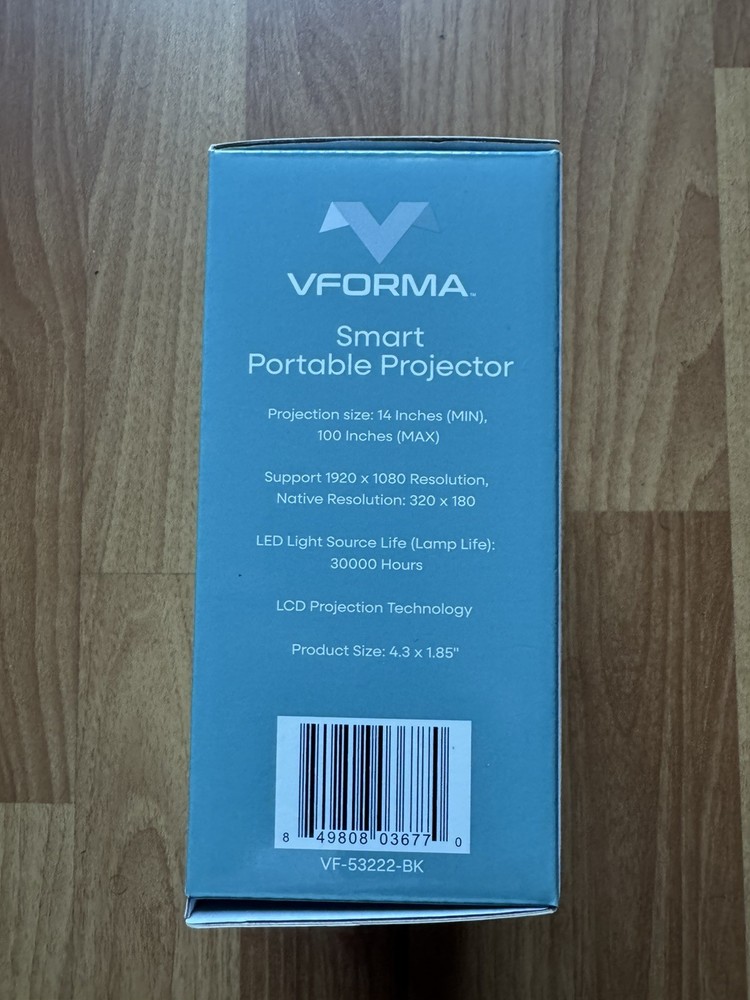 VFORMA Smart Portable Projector (VF-53222-BK)