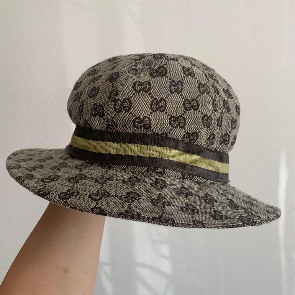 Gucci Bucket Hat Gg Pattern Brown Women'S