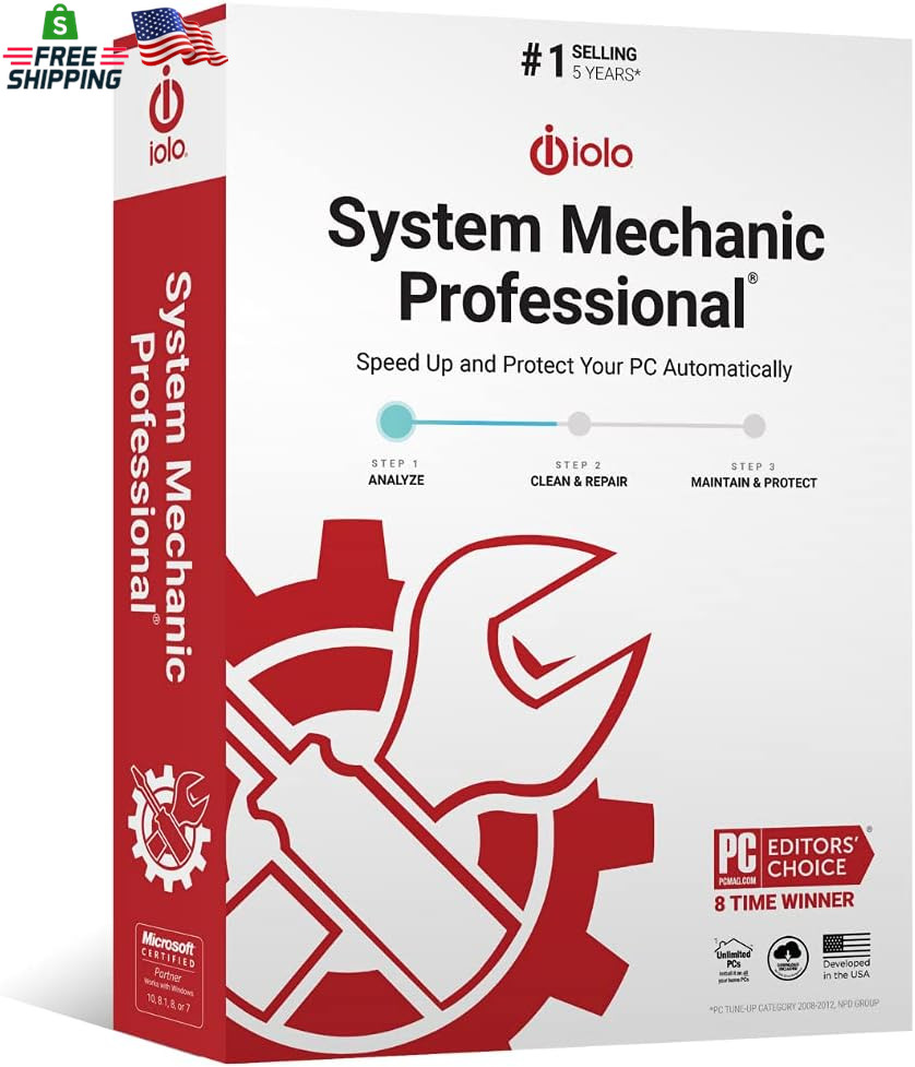 Iolo - System Mechanic Pro, Computer Cleaner for Windows, Blocks Viruses and Spy