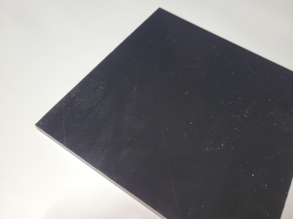 1/4" x 6" X 6" URETHANE / POLYURETHANE 60 A BLACK SHEET, ELASTOTUFF