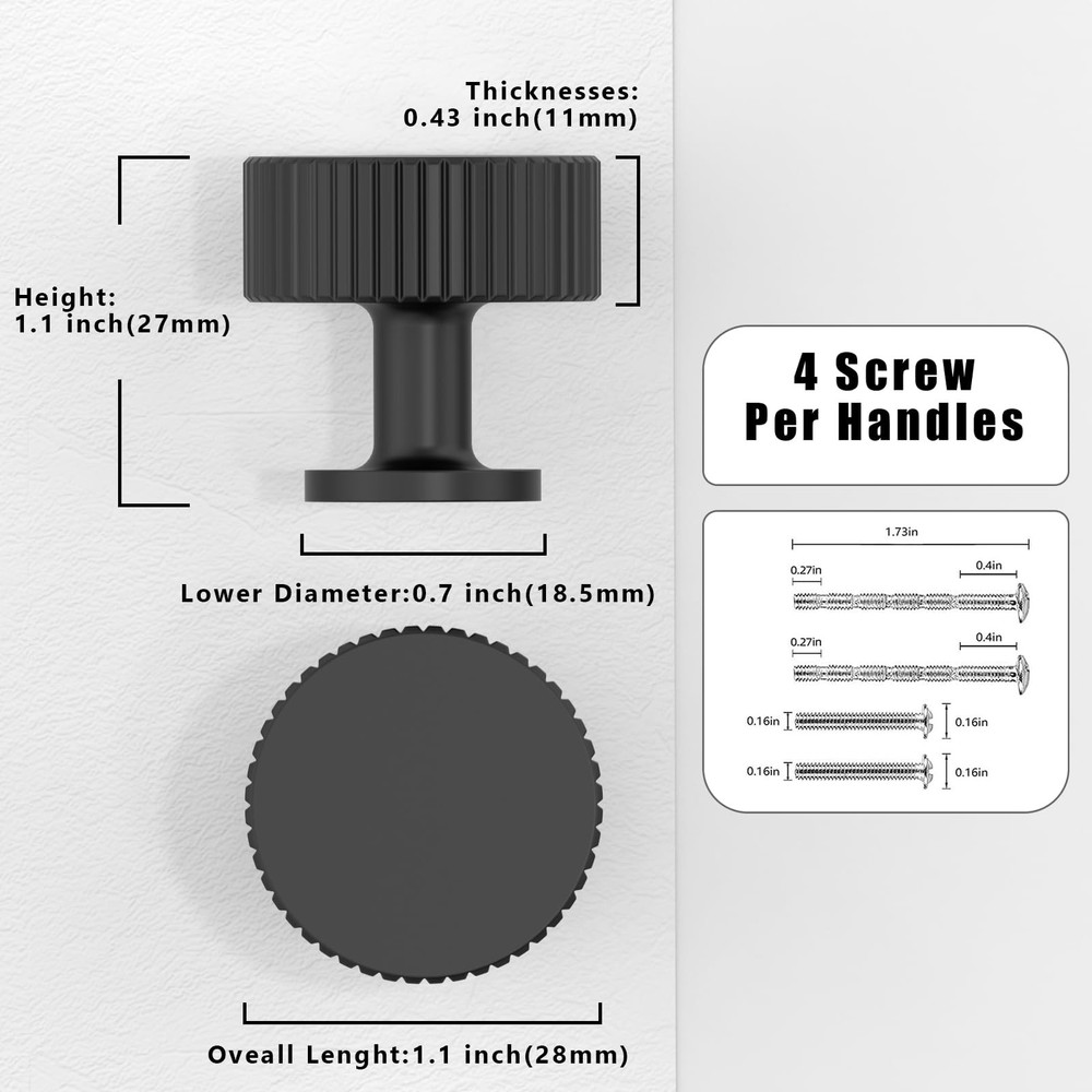 10 Pack Matte Black Kitchen Cabinet Knobs Cabinet Pulls Drawer Knobs Cabinet ...