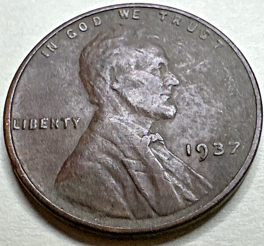 1937 1C Lincoln Cent WHEAT PENNY 533X