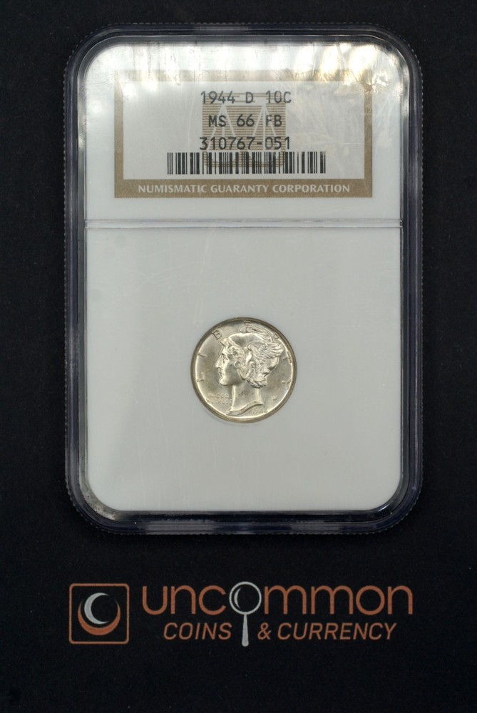 1944D Mercury Dime graded MS 66 Fb by NGC
