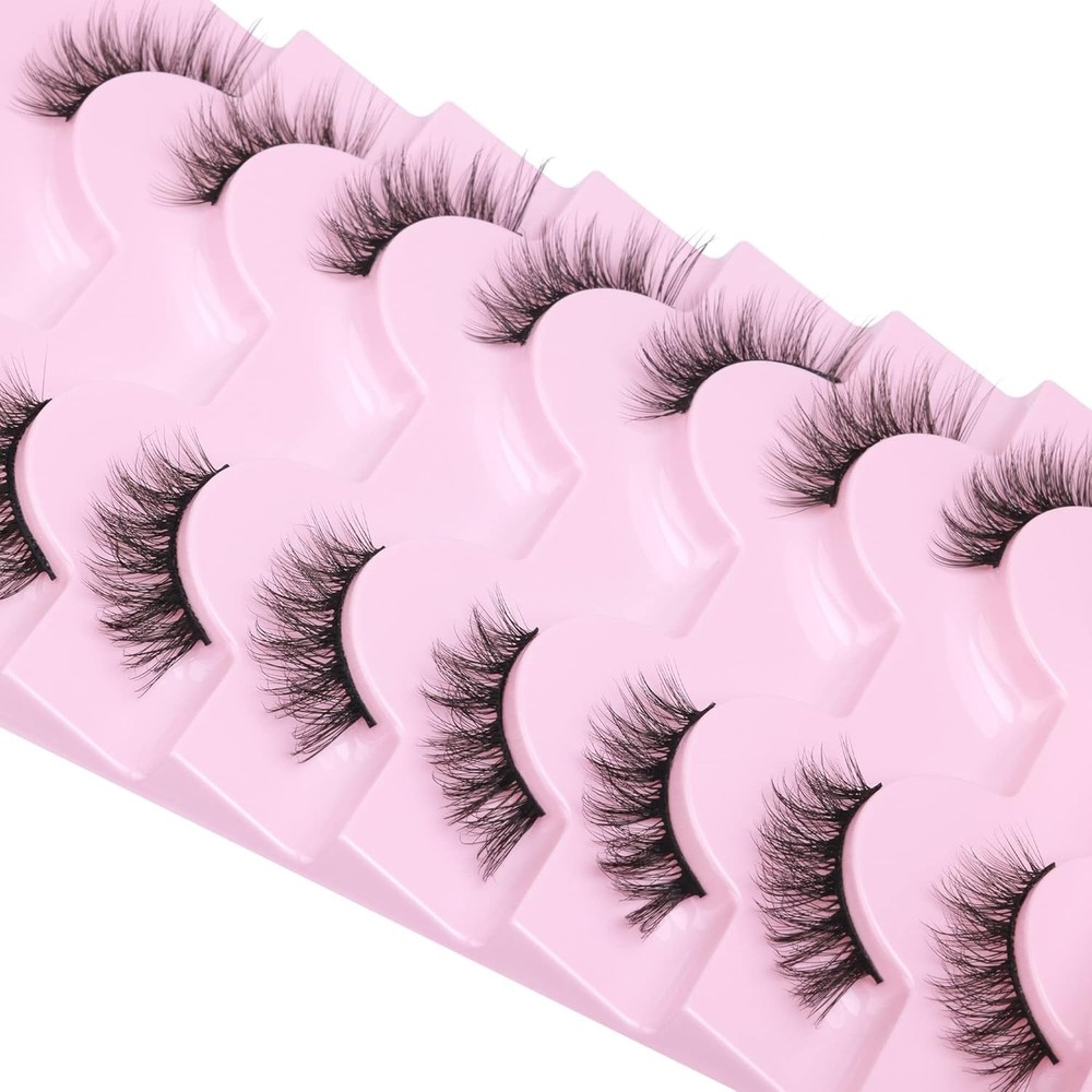 Half Lashes Natural Looking Cat Eye Accent Eyelashes Multi-layers...